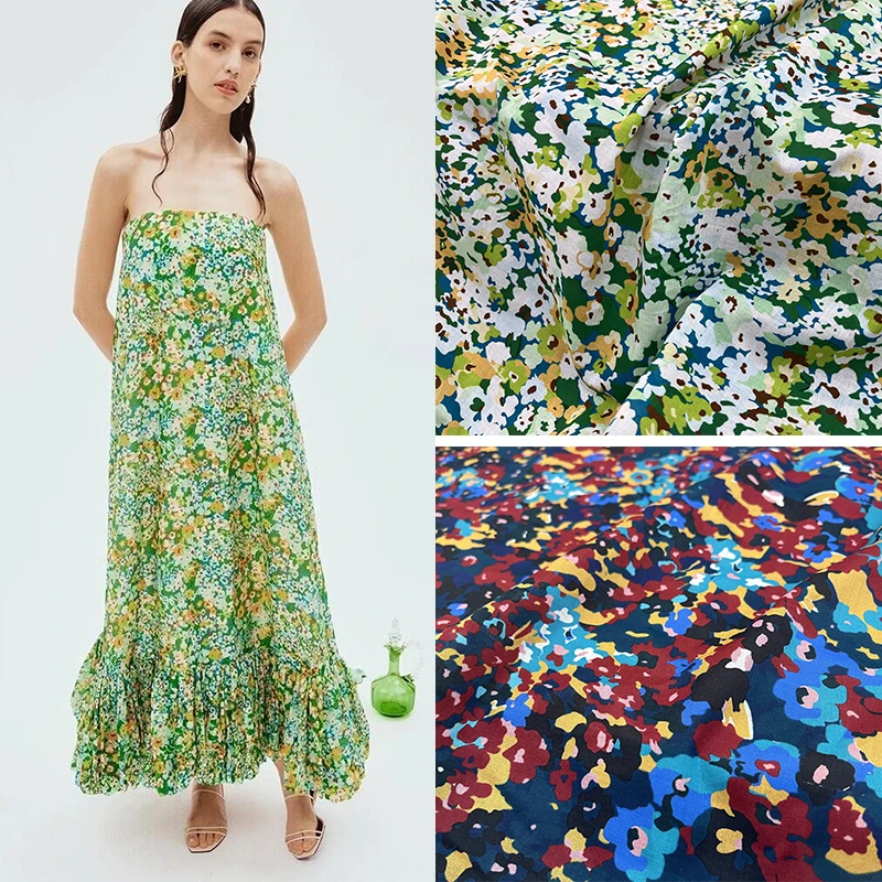 23 spring and summer European and American fashion show 80 cotton printed fabrics women's skirts color blocks flowers high-e
23 spring and summer European and American fashion show 80 cotton printed fabrics women's skirts color blocks flowers high-e