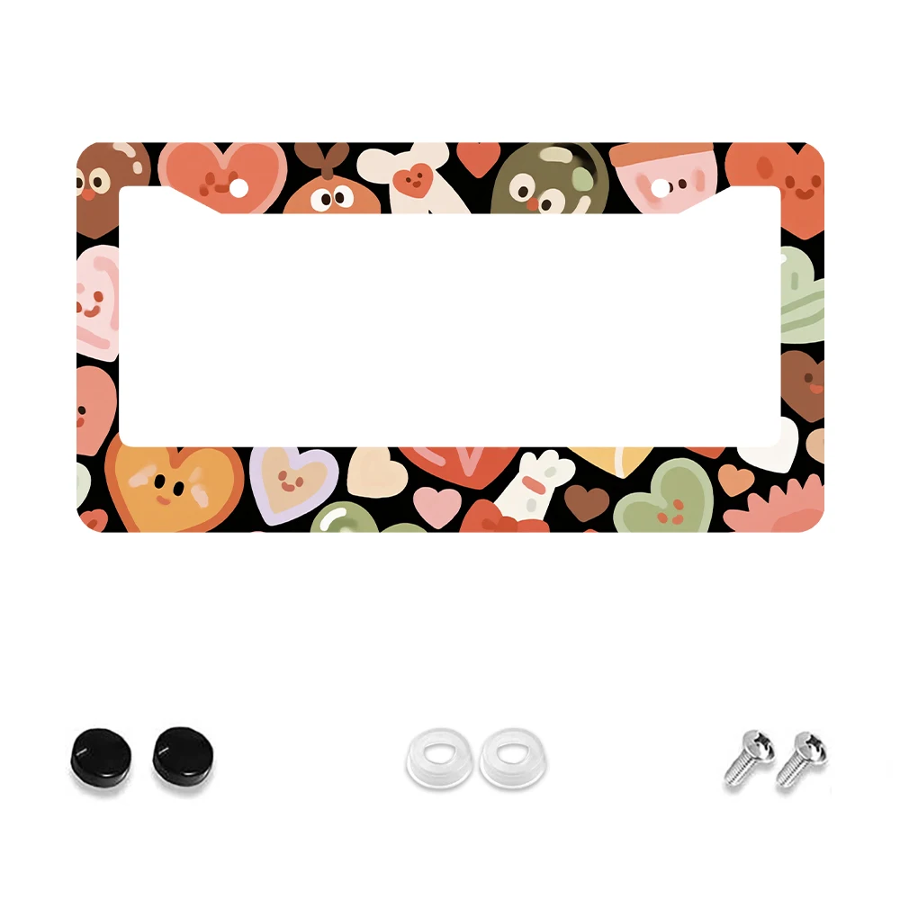 1pc Colorful Heart Pattern 2 Hole License Plate Frame, Cartoon Design, Aluminum Material, 6x12 Inches, with Screw Kit, Fun Car
1pc Colorful Heart Pattern 2 Hole License Plate Frame, Cartoon Design, Aluminum Material, 6x12 Inches, with Screw Kit, Fun Car