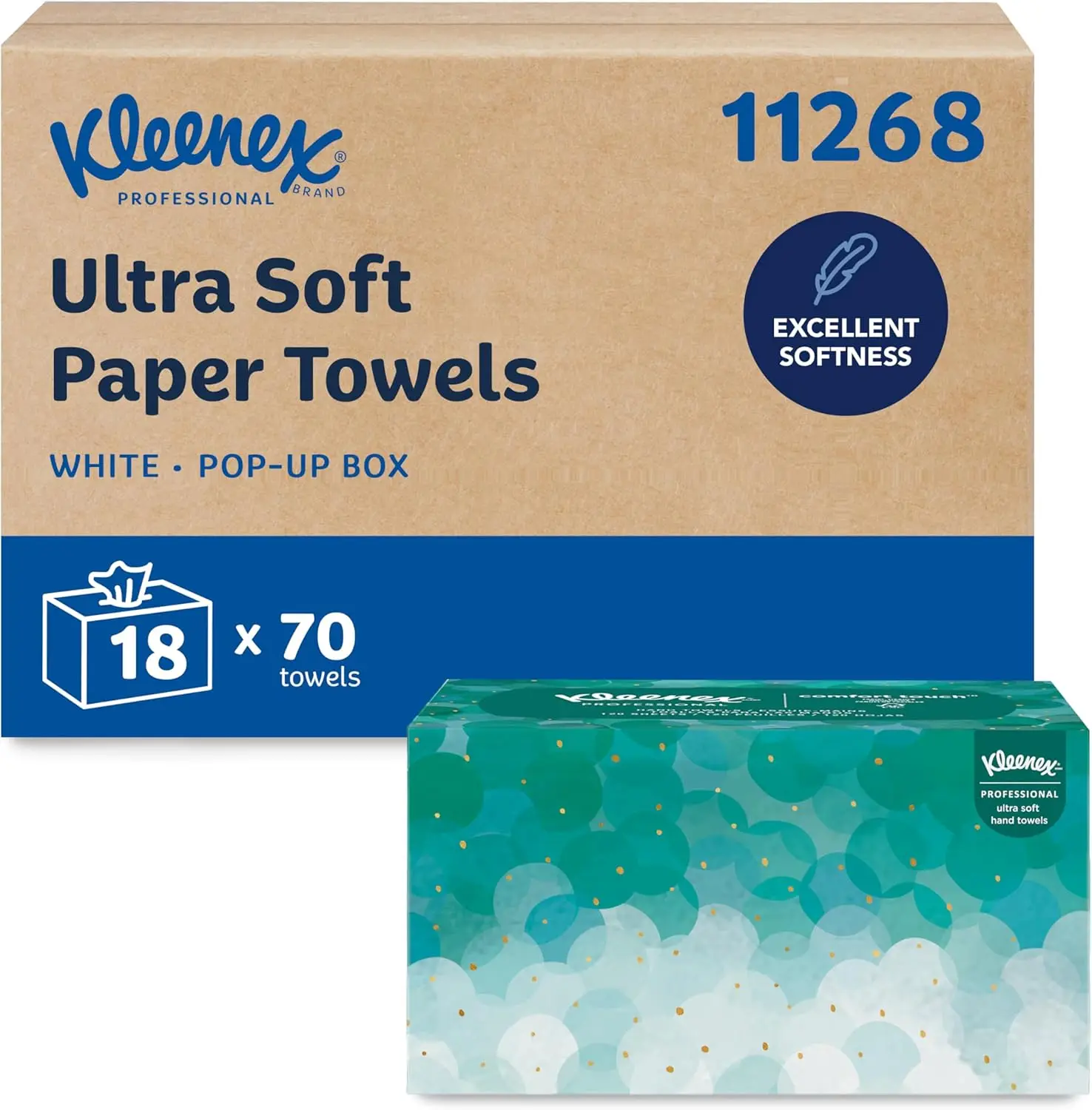 Ultra Soft Pop-Up Paper Hand Towels, Bulk 18 Boxes of 70 Sheets, Absorbent White for Professional Use
Ultra Soft Pop-Up Paper Hand Towels, Bulk 18 Boxes of 70 Sheets, Absorbent White for Professional Use