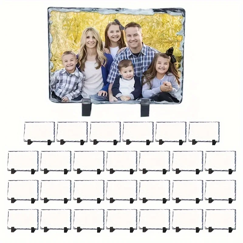 AGH 28pcs, 8X6 Inches Sublimation Stone Slabs Blanks, with Display Stand, Rectangular Commemorative Stone Slab Rock Picture Stone Sculpture Frame, Suitable for Desktop Souvenir Display Stand Decorations, DIY Gifts, Stone Slabs for Halloween, Christmas Eve
AGH 28pcs, 8X6 Inches Sublimation Stone Slabs Blanks, with Display Stand, Rectangular Commemorative Stone Slab Rock Picture Stone Sculpture Frame, Suitable for Desktop Souvenir Display Stand Decorations, DIY Gifts, Stone Slabs for Halloween, Christmas Eve