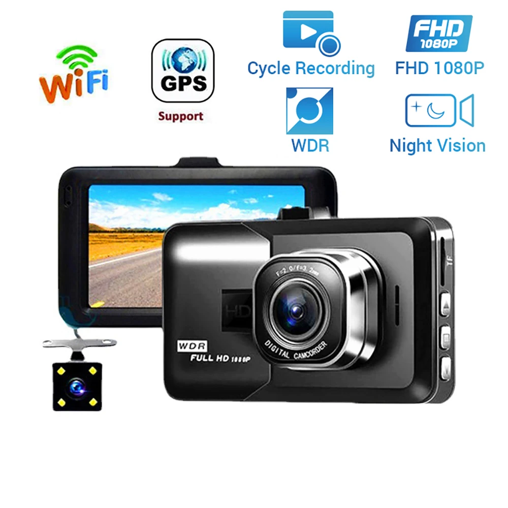 Car DVR 1080P HD Dash Cam Rear View Reverse Camera Car Video Recorder Auto Dashcam Vehicle Black Box Registrator Car Accessories
Car DVR 1080P HD Dash Cam Rear View Reverse Camera Car Video Recorder Auto Dashcam Vehicle Black Box Registrator Car Accessories