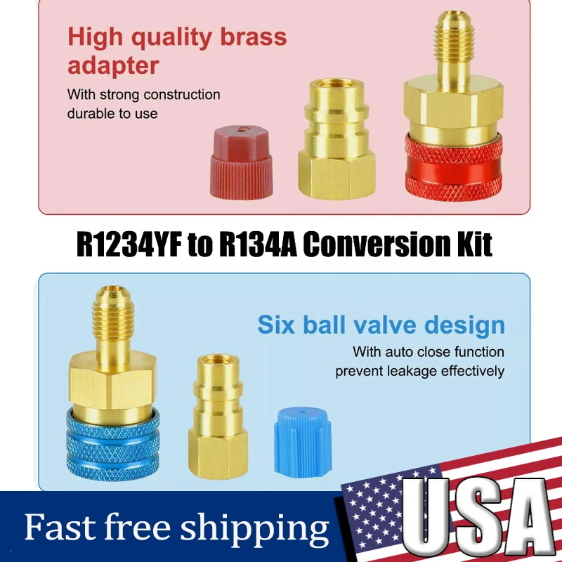 R134A To R1234YF Adapter Quick Fitting Coupler For High Low Side Adapter Fitting Connector Car Airconditioning Fitting Car Tools
R134A To R1234YF Adapter Quick Fitting Coupler For High Low Side Adapter Fitting Connector Car Airconditioning Fitting Car Tools