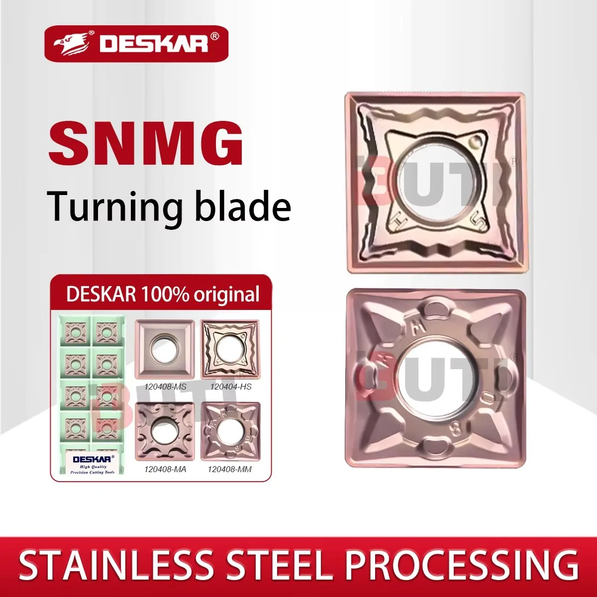DESKAR 100% Original SNMG120404 SNMG120408 SNMG120412 MA HS MS LF6118 CNC Lathe Four Sided Blade For Processing Stainless Steel
DESKAR 100% Original SNMG120404 SNMG120408 SNMG120412 MA HS MS LF6118 CNC Lathe Four Sided Blade For Processing Stainless Steel