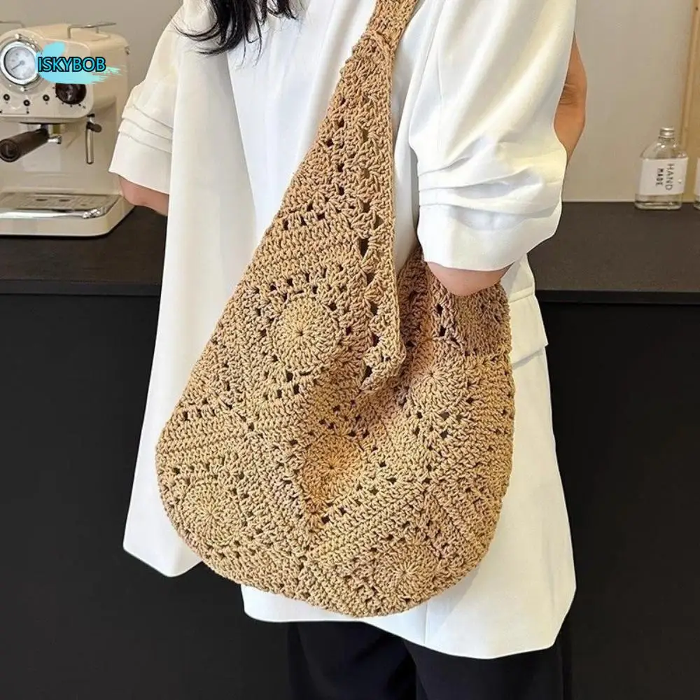 Trendy Summer Women Straw Woven Bag Lazy Style Large Capacity Crochet Shoulder Bag Underarm Bag Soft Knitted Handbag Girls
Trendy Summer Women Straw Woven Bag Lazy Style Large Capacity Crochet Shoulder Bag Underarm Bag Soft Knitted Handbag Girls
