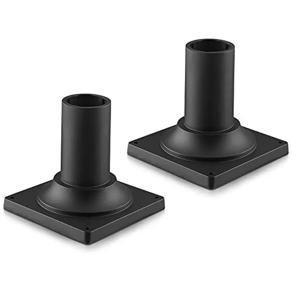 Outdoor Post Light Mount Base Adapter Set 2 Pack Heavy Duty Aluminum Weatherproof 3'' Pole Install Kit 5HW38PA-2PK BK Matte 
Outdoor Post Light Mount Base Adapter Set 2 Pack Heavy Duty Aluminum Weatherproof 3'' Pole Install Kit 5HW38PA-2PK BK Matte