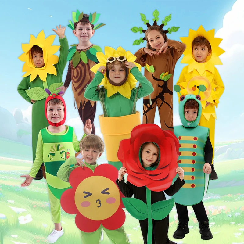 Kids Cute Plant Fancy Dress Up Clothes Purim Carnival Child Rose Sunflower Jumpsuit Hood Suit Party Stage Performance Costume
Kids Cute Plant Fancy Dress Up Clothes Purim Carnival Child Rose Sunflower Jumpsuit Hood Suit Party Stage Performance Costume