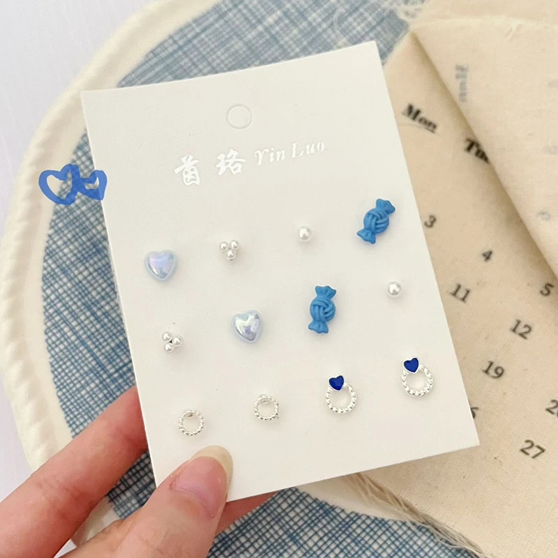 Fashion Trendy Women's Silver Needle Mini Blue Candy Earnail Set Simple And Cute Girl Daily Wear Jewelry Birthday Gift
Fashion Trendy Women's Silver Needle Mini Blue Candy Earnail Set Simple And Cute Girl Daily Wear Jewelry Birthday Gift