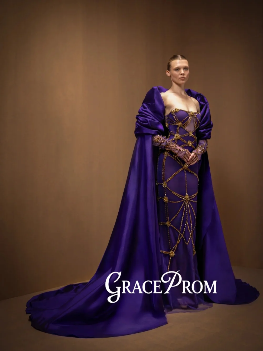 Stylish Golden Crystal Evening Dress With Cape Elegant Strapless Long Wedding Party Gowns Customized Banquet Gowns
Stylish Golden Crystal Evening Dress With Cape Elegant Strapless Long Wedding Party Gowns Customized Banquet Gowns