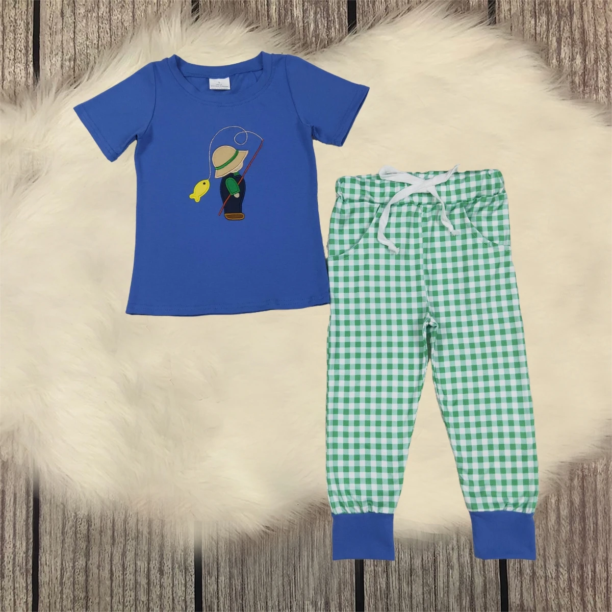 Toddler Clothes Short Sleeve Embroidery Fishing Shirt Kids Pockets Plaid Pants Infant Children Set Baby Boy Outfit Wholesale
Toddler Clothes Short Sleeve Embroidery Fishing Shirt Kids Pockets Plaid Pants Infant Children Set Baby Boy Outfit Wholesale