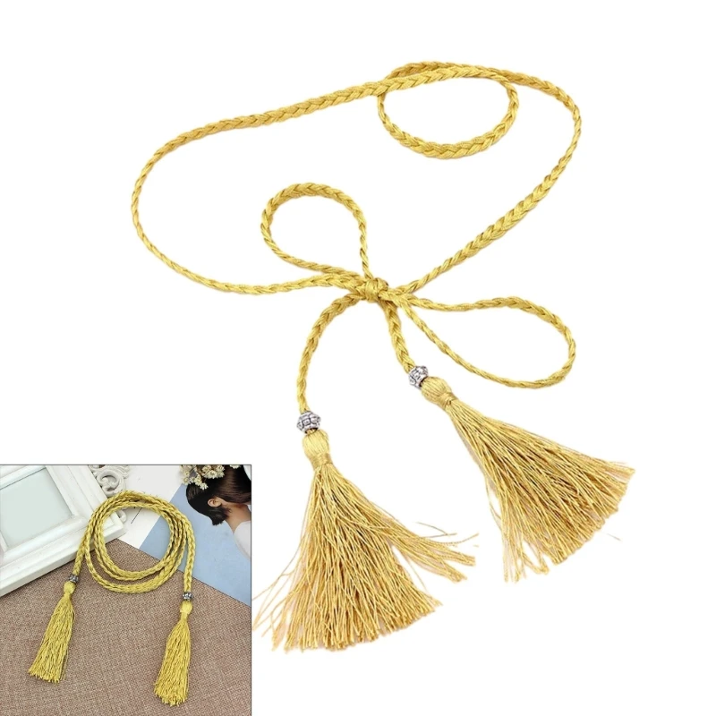 Ladies Bohemian Style Waist Belt Delicate Tassels Decors Braided Belt for Summer Dress Women Summer Seaside Waist Belt M6CD
Ladies Bohemian Style Waist Belt Delicate Tassels Decors Braided Belt for Summer Dress Women Summer Seaside Waist Belt M6CD