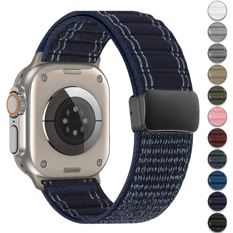 Magnetic Nylon Loop Strap for Apple Watch Band Ultra 2 49mm 46mm 42mm 44mm 45mm 40 41mm Bracelet Iwatch Series 10 9 8 7 6 SE 5 4
Magnetic Nylon Loop Strap for Apple Watch Band Ultra 2 49mm 46mm 42mm 44mm 45mm 40 41mm Bracelet Iwatch Series 10 9 8 7 6 SE 5 4