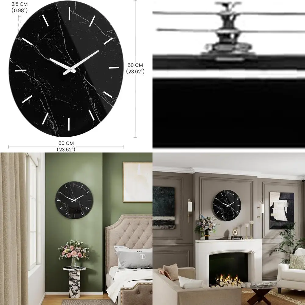 Modern 23.6 Glass Marble Pattern Wall Clock, Stylish Timepiece for Home and Office
Modern 23.6 Glass Marble Pattern Wall Clock, Stylish Timepiece for Home and Office