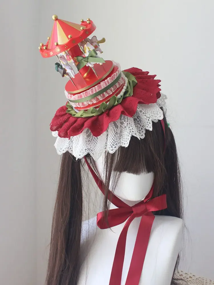 Cute and playful carousel, top hat, circus fairy tale opening LOLITA hair accessories and headwear
Cute and playful carousel, top hat, circus fairy tale opening LOLITA hair accessories and headwear