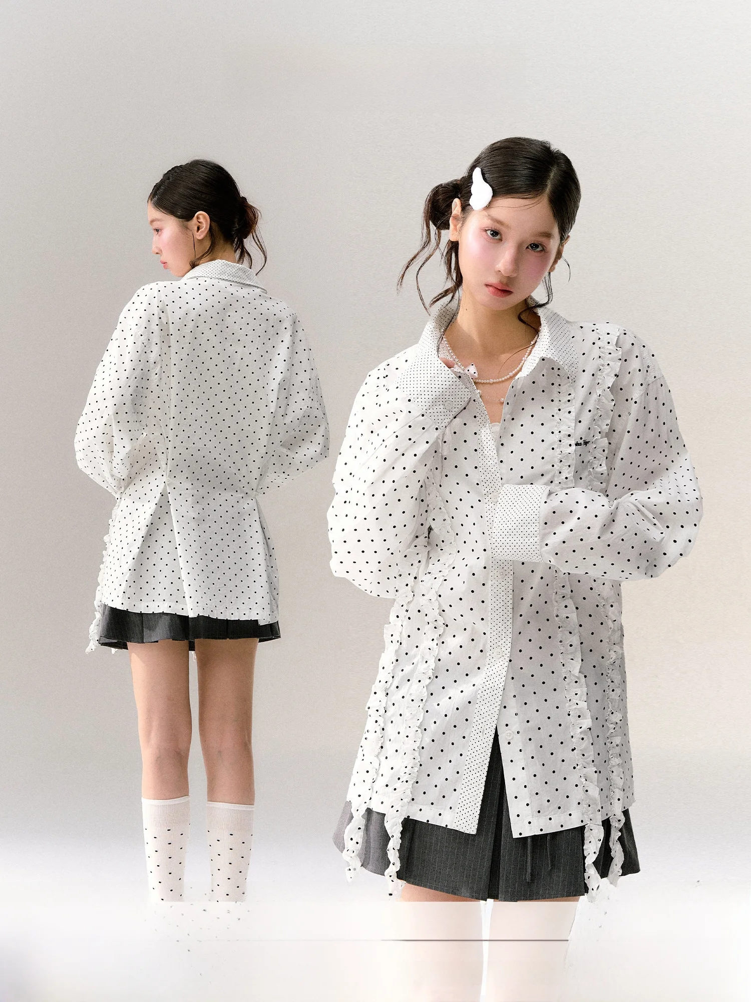 Sweet Style Long Sleeve Patchwork Polka Dot Blouse Women Loose Fit Shoulder Lengthened Hemline Cotton Spring Summer Shirt
Sweet Style Long Sleeve Patchwork Polka Dot Blouse Women Loose Fit Shoulder Lengthened Hemline Cotton Spring Summer Shirt