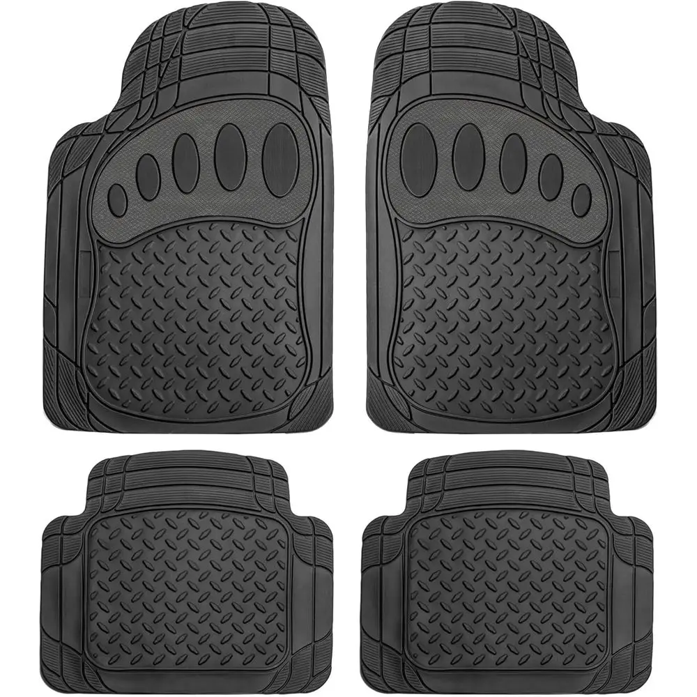 Automotive Floor Mats Heavy Duty Footprint Design Rubber Floor Mats for Cars, Universal Set, Trimmable Floor Mats for Most Sedan
Automotive Floor Mats Heavy Duty Footprint Design Rubber Floor Mats for Cars, Universal Set, Trimmable Floor Mats for Most Sedan