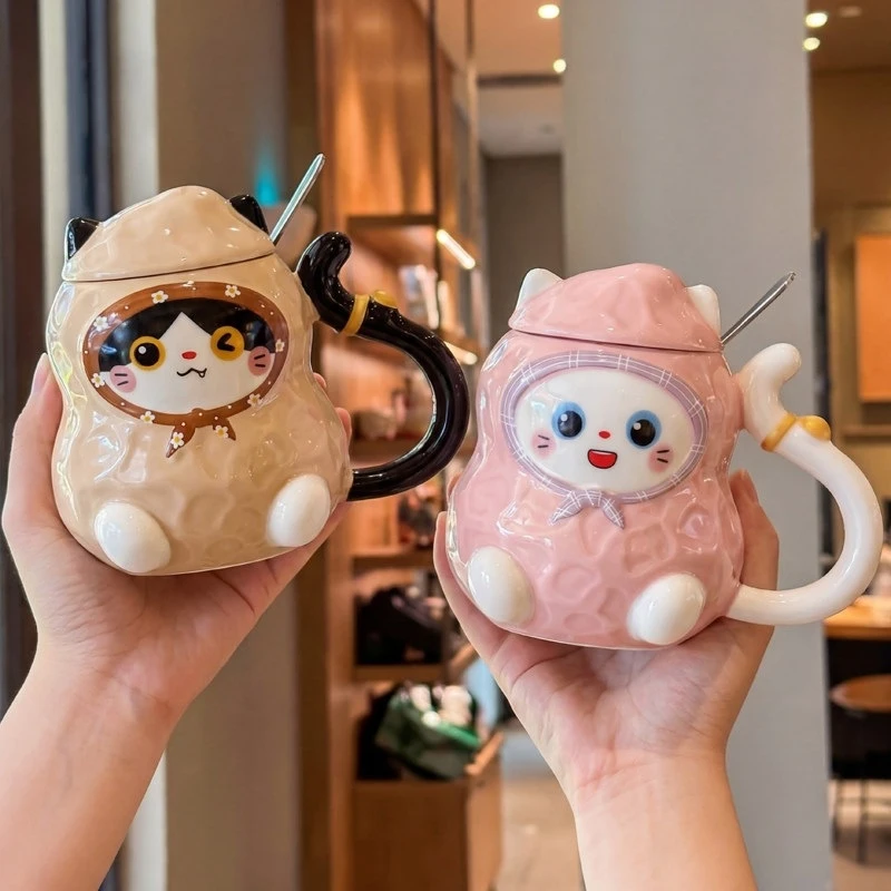 Cartoon Peanut Cat Ceramic Mug with Lid - Spatula for Women - Home Coffee Water Cup - Office Breakfast Cup
Cartoon Peanut Cat Ceramic Mug with Lid - Spatula for Women - Home Coffee Water Cup - Office Breakfast Cup