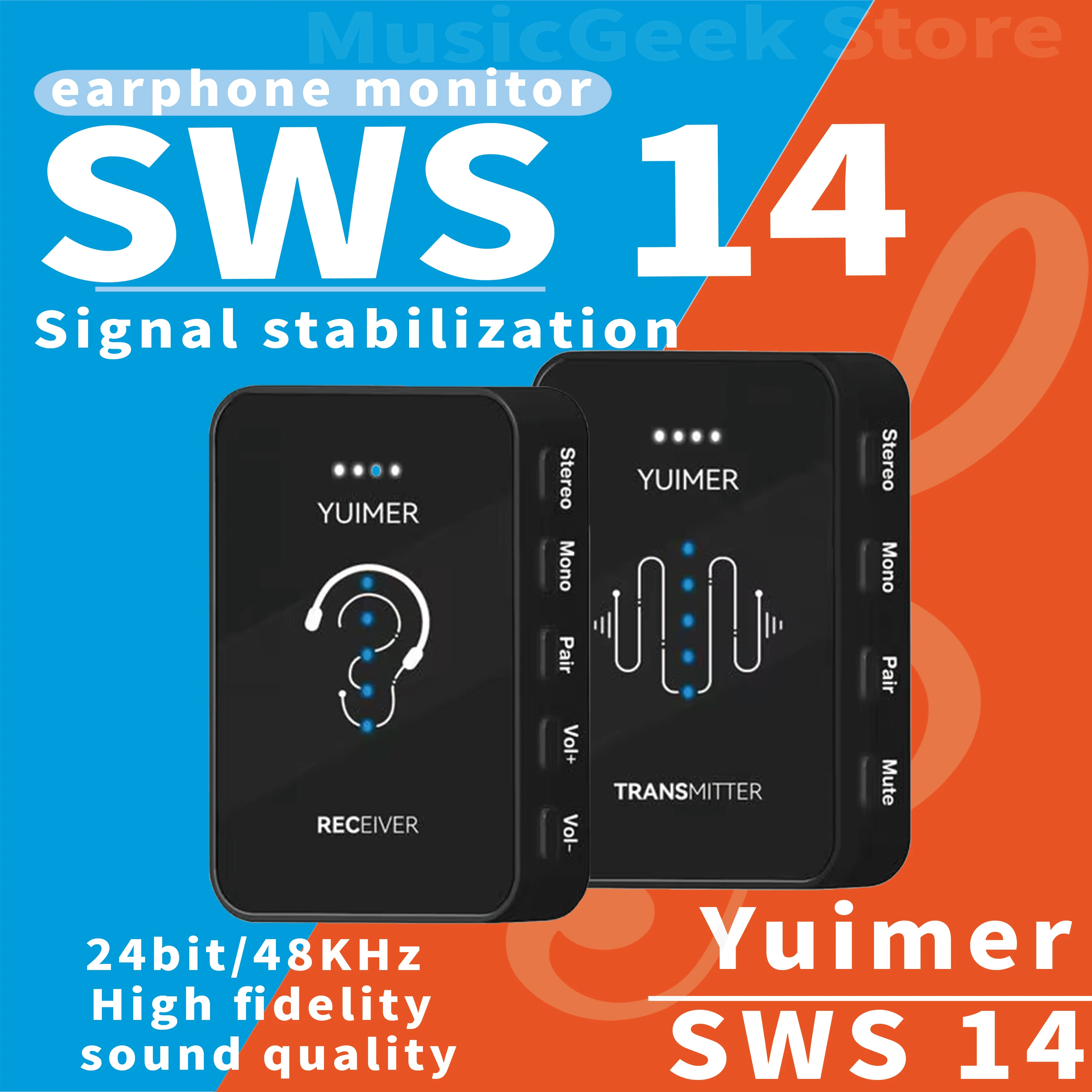 Yuimer SWS14 2.4G Rechargeable Wireless Earphone Monitor Transmitter Receiver for Studio Band Rehearsal Live Performance
Yuimer SWS14 2.4G Rechargeable Wireless Earphone Monitor Transmitter Receiver for Studio Band Rehearsal Live Performance