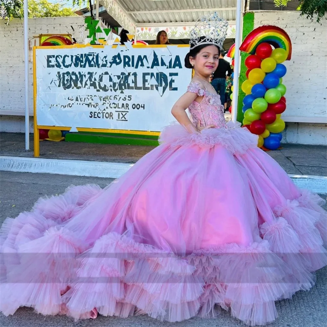 Luxury Flower Girl Dresses for Wedding Lace Appliques Princess Girl Prom Gown for Photoshoot First Communion Gowns Customized
Luxury Flower Girl Dresses for Wedding Lace Appliques Princess Girl Prom Gown for Photoshoot First Communion Gowns Customized