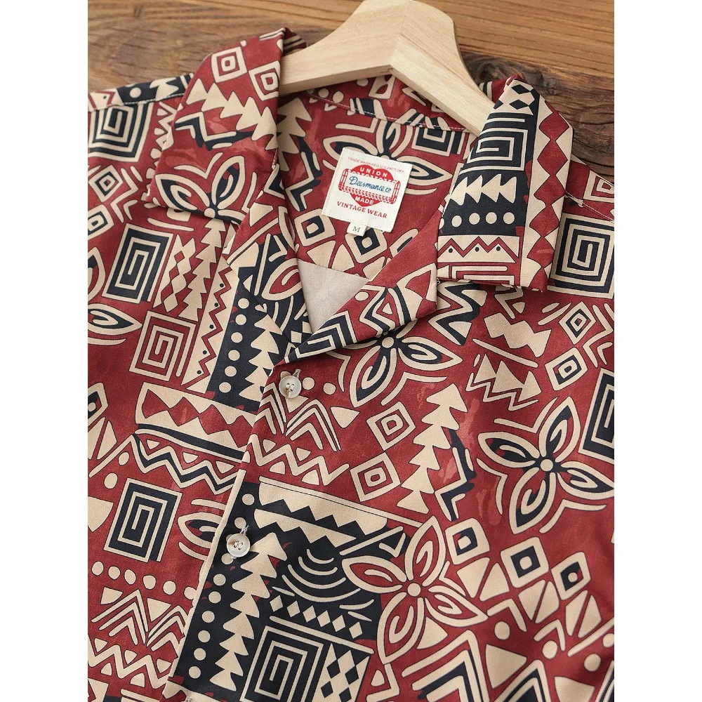 Men Hawaiian Ethnic Geometric Print Short Sleeve Shirts Camp Collar Loose Casual Button Down Beach Vacation Tops
Men Hawaiian Ethnic Geometric Print Short Sleeve Shirts Camp Collar Loose Casual Button Down Beach Vacation Tops