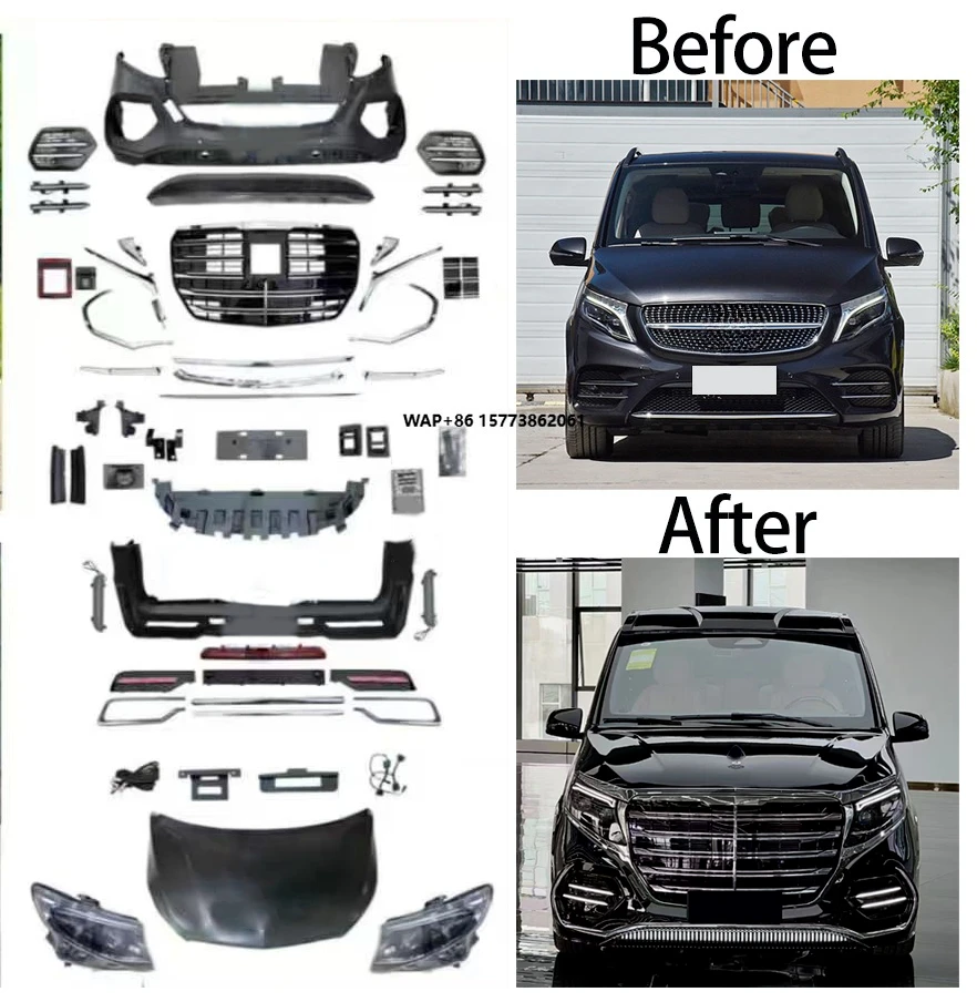 Vito W447(15-23) Bodykit Upgrade New Condition Front & Rear ABS Plastic Bumpers Bez with Exhaust Tow Hook Cut-Outs Payment by TT
Vito W447(15-23) Bodykit Upgrade New Condition Front & Rear ABS Plastic Bumpers Bez with Exhaust Tow Hook Cut-Outs Payment by TT