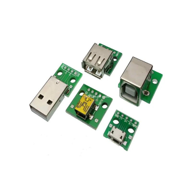 5pcs MICRO Mini Type A (M / F) / B / Mini / Micro USB Connectors to DIP Adapter DIY Breadboard Modules
5pcs MICRO Mini Type A (M / F) / B / Mini / Micro USB Connectors to DIP Adapter DIY Breadboard Modules