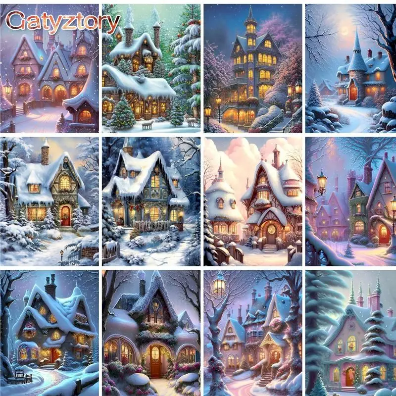 GATYZTORY Frame Diy Painting By Numbers Snow House Paint By Numbers Acrylic Paint On Canvas For Diy Gift Christmas Decoration
GATYZTORY Frame Diy Painting By Numbers Snow House Paint By Numbers Acrylic Paint On Canvas For Diy Gift Christmas Decoration
