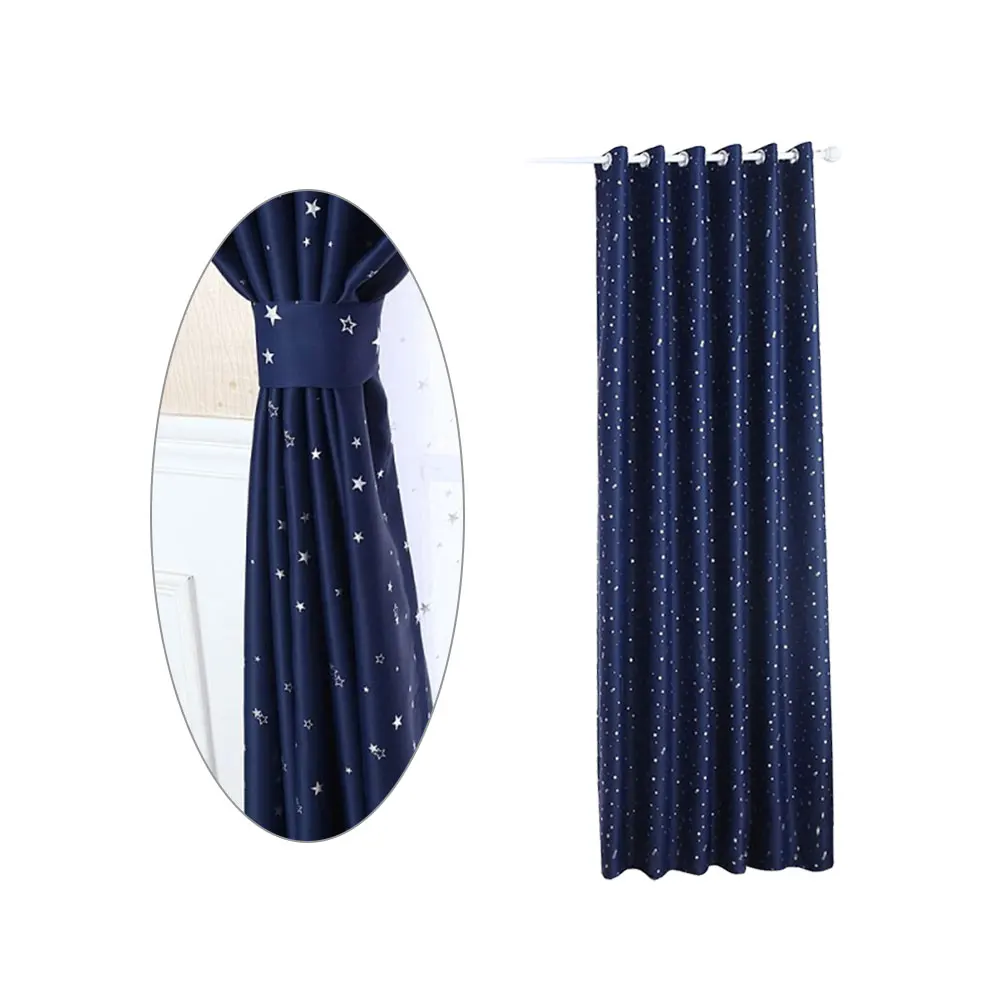 Dark Blue Finished Curtains Star Design Beautiful Perforating Hanging Window Door Decoration Fabric Washable Romantic
Dark Blue Finished Curtains Star Design Beautiful Perforating Hanging Window Door Decoration Fabric Washable Romantic