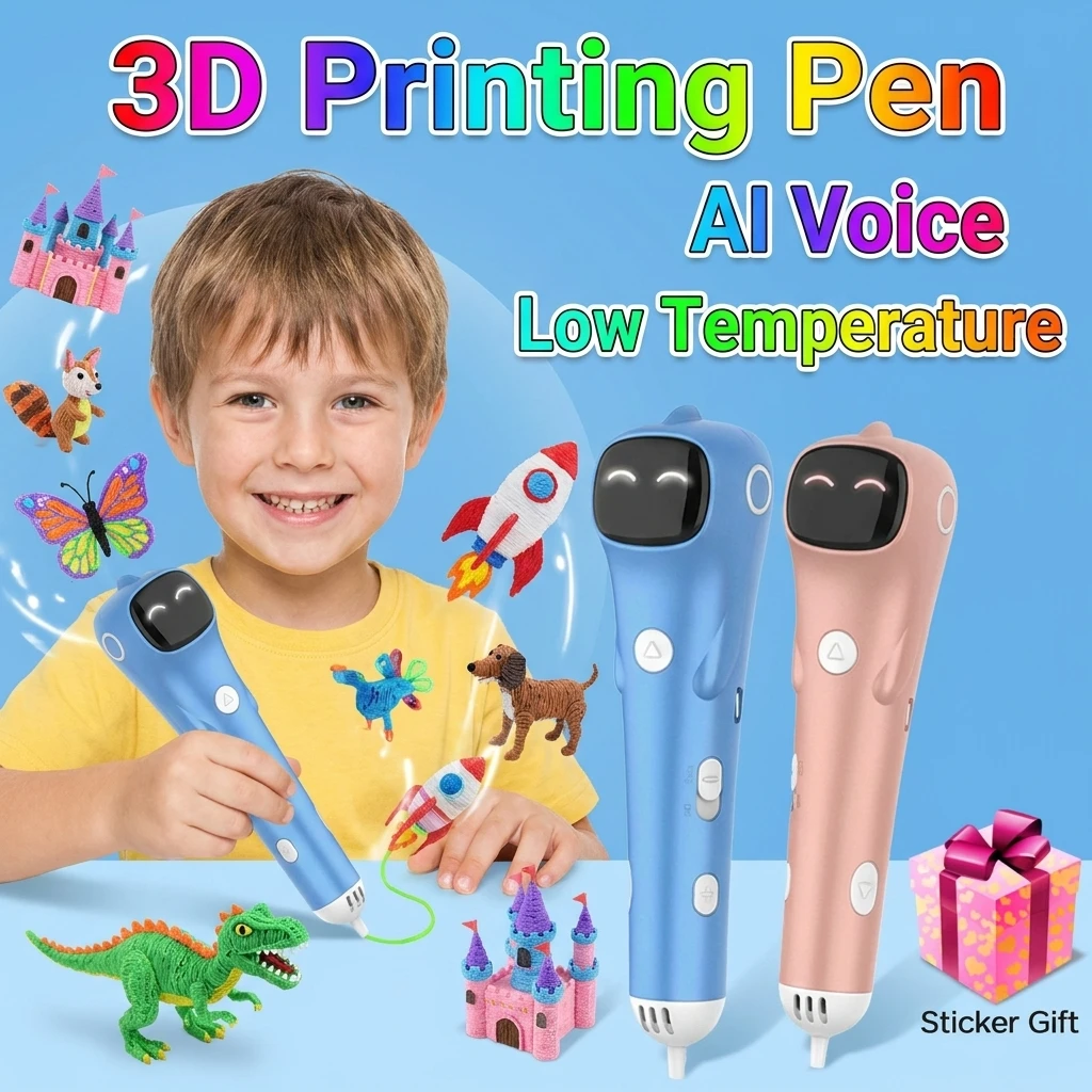 3D Printing Pen Low Temperature Built-in Battery Voice Broadcast 1.75mm PCL Filament 3D Pen Drawing DIY For Kids Grils Boys Gift
3D Printing Pen Low Temperature Built-in Battery Voice Broadcast 1.75mm PCL Filament 3D Pen Drawing DIY For Kids Grils Boys Gift