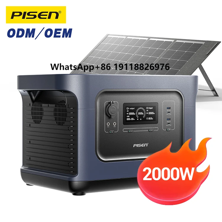 PISEN 2000W Outdoor Power Station Lifepo4 Portable Solar Generator 110v Power Station 2000w Energy Storage Battery
PISEN 2000W Outdoor Power Station Lifepo4 Portable Solar Generator 110v Power Station 2000w Energy Storage Battery