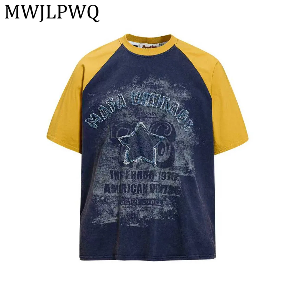 MWJLPWQ Letter Color-Blocking Raglan Short-Sleeve T-Shirt Men's Spring Summer Loose Casual Vintage Round-Neck Tee Chic New 16415
MWJLPWQ Letter Color-Blocking Raglan Short-Sleeve T-Shirt Men's Spring Summer Loose Casual Vintage Round-Neck Tee Chic New 16415