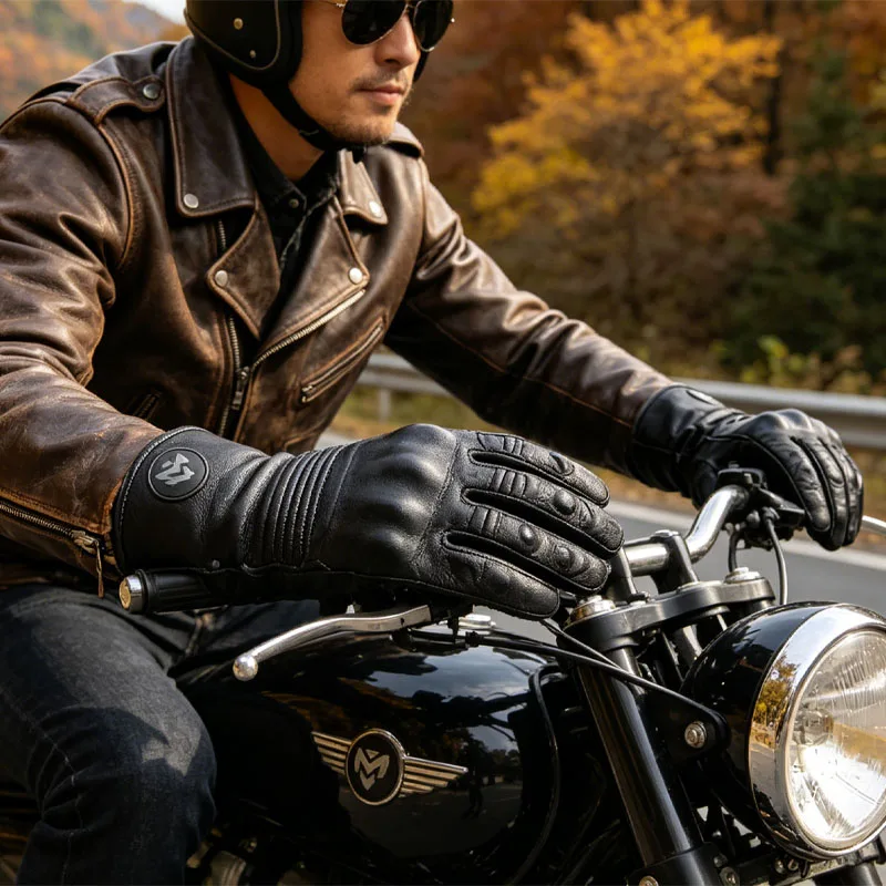 Retro Genuine Leather Motorcycle Riding Gloves for Men Breathable Ventilated Full Finger Classic Motorbike Gloves All Seasons
Retro Genuine Leather Motorcycle Riding Gloves for Men Breathable Ventilated Full Finger Classic Motorbike Gloves All Seasons