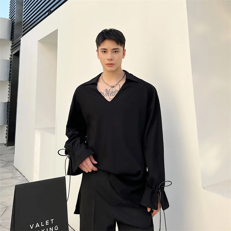 SYUHGFA Korean Style Men's Sweatshirts Drawstring Sleeve V-neck Casual Menswear Pullover Loose Male Tops Simple 2025 Spring
SYUHGFA Korean Style Men's Sweatshirts Drawstring Sleeve V-neck Casual Menswear Pullover Loose Male Tops Simple 2025 Spring