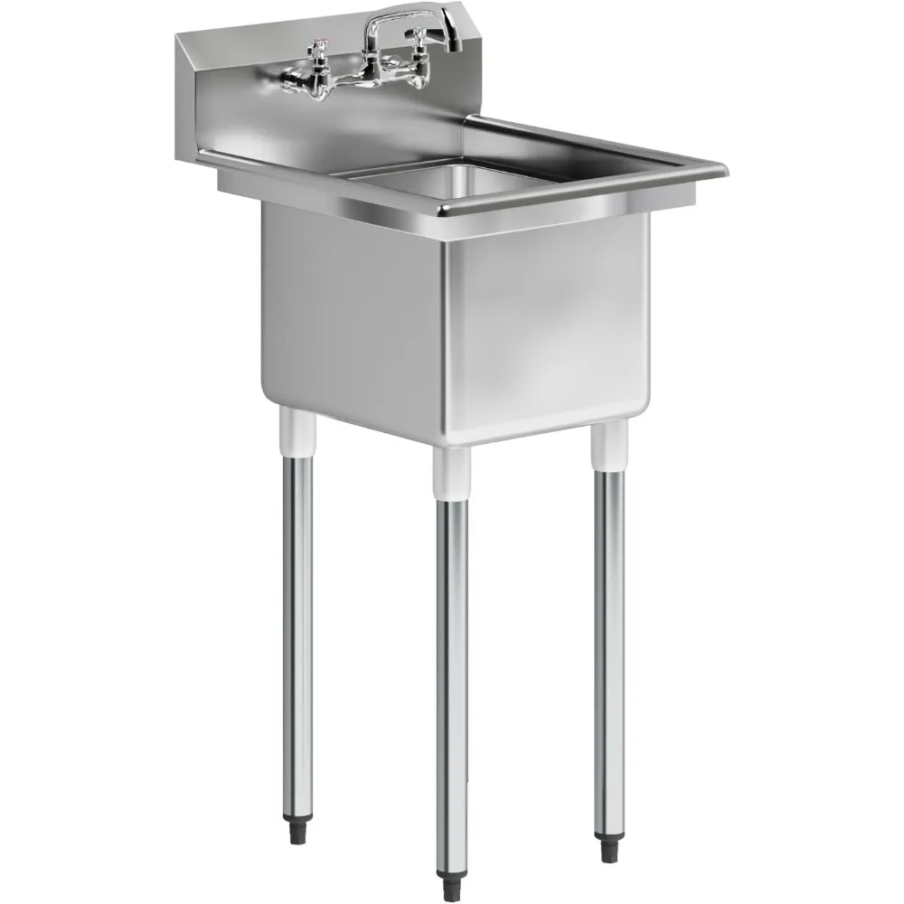 Commercial Stainless Steel Sink - 1 Compartment Restaurant Kitchen Prep & Utility Sink with 10" Faucet. NSF Certified. (Bowl Si
Commercial Stainless Steel Sink - 1 Compartment Restaurant Kitchen Prep & Utility Sink with 10" Faucet. NSF Certified. (Bowl Si