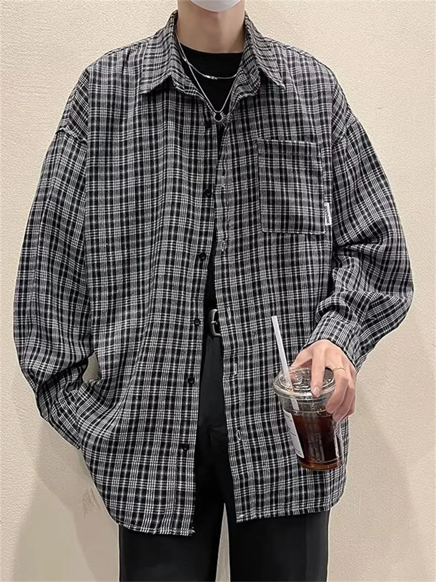 Retro Japanese Sle Plaid ket Long Sve irt Men's Casual Commute Spring Autumn Versatile Outerwear Student Faion
Retro Japanese Sle Plaid ket Long Sve irt Men's Casual Commute Spring Autumn Versatile Outerwear Student Faion