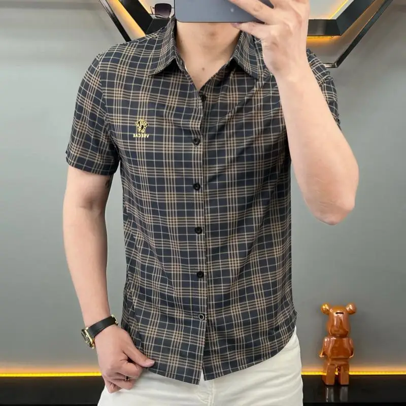Мужская модная летняя рубашка Slim Fit в клетку с коротким рукавом, отложным воротником, из тонкого материала, подходит для путешествий, стандартной длины.
Мужская модная летняя рубашка Slim Fit в клетку с коротким рукавом, отложным воротником, из тонкого материала, подходит для путешествий, стандартной длины.