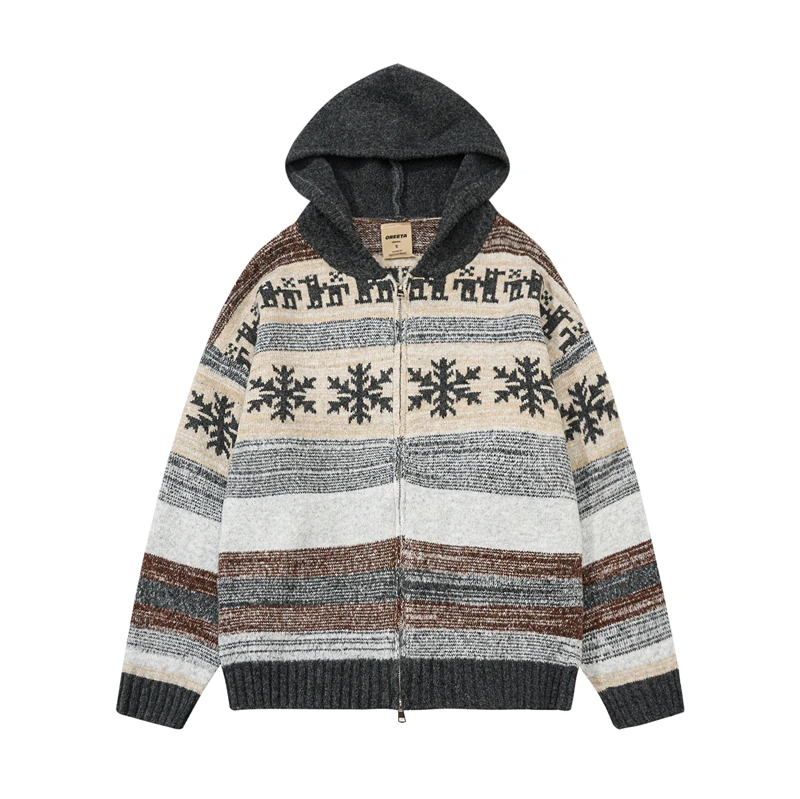 Мужской вязаный кардиган GXFortune Fair Isle с капюшоном, в стиле ретро, повседневный, осенне-зимний, из смесовой ткани, теплый, модный
Мужской вязаный кардиган GXFortune Fair Isle с капюшоном, в стиле ретро, повседневный, осенне-зимний, из смесовой ткани, теплый, модный