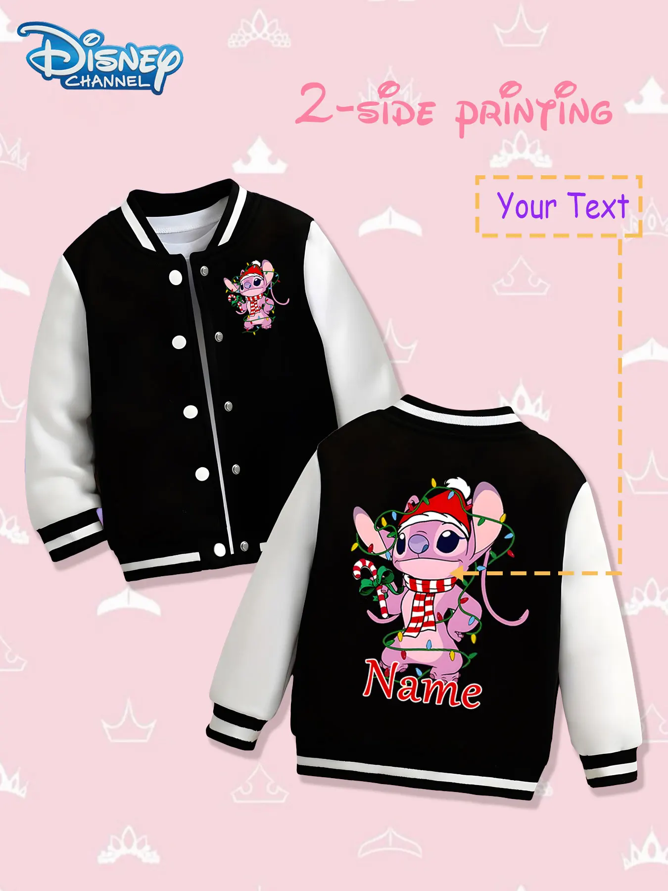 MINISO Disney Christmas Stitch Girls Baseball Jacket - Double-sided holiday print, warm and cute in autumn and winter, suitable
MINISO Disney Christmas Stitch Girls Baseball Jacket - Double-sided holiday print, warm and cute in autumn and winter, suitable