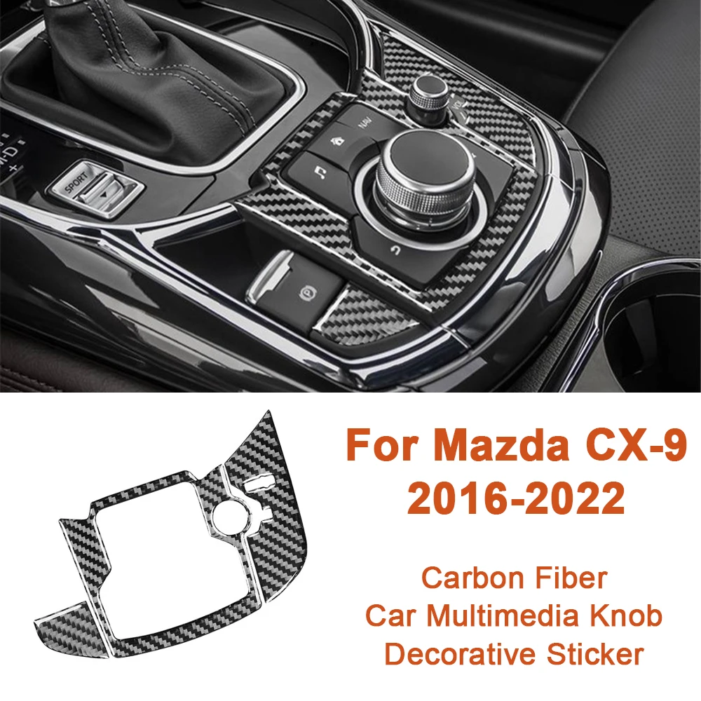 For Mazda CX-9 CX 9 2016-2022 Car Styling Multimedia Knob Panel Carbon Fiber Decorative Sticker Auto Interior Accessories 
For Mazda CX-9 CX 9 2016-2022 Car Styling Multimedia Knob Panel Carbon Fiber Decorative Sticker Auto Interior Accessories