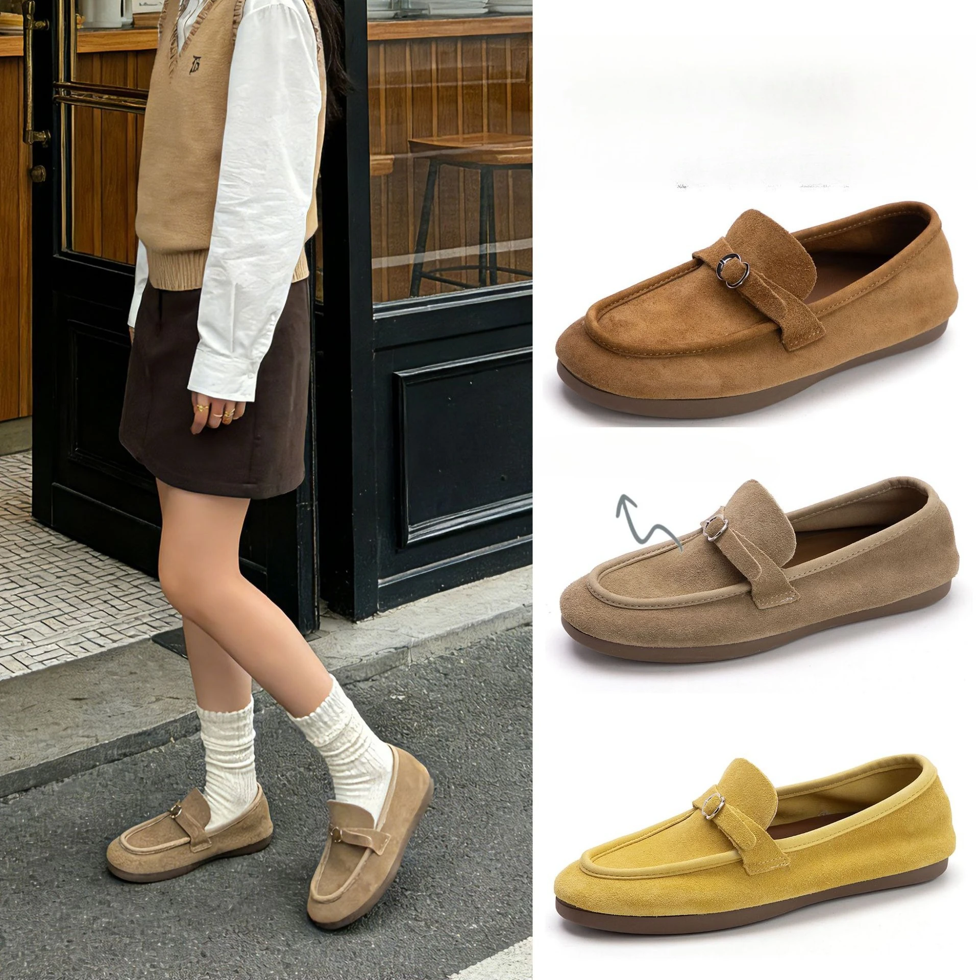 First layer cowhide old money style loafers women's French retro cloud soft sole leather single shoes
First layer cowhide old money style loafers women's French retro cloud soft sole leather single shoes