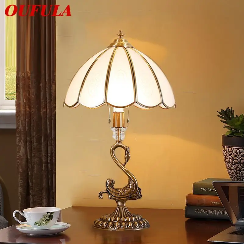 OUFULA Modern Swan Copper Table Lamps LED Creative Retro Brass Glass Desk Light for Home Living Room Bedroom Study Decor
OUFULA Modern Swan Copper Table Lamps LED Creative Retro Brass Glass Desk Light for Home Living Room Bedroom Study Decor