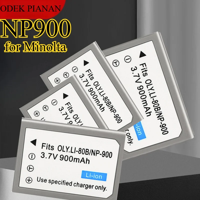 4PCS 900mAh NP900 Battery for Minolta SL4/SL5/SL6/SL8/SL43Cameras Rechargeable Li-ion Compatible with LI-80B Replacement Power
4PCS 900mAh NP900 Battery for Minolta SL4/SL5/SL6/SL8/SL43Cameras Rechargeable Li-ion Compatible with LI-80B Replacement Power