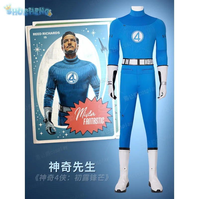 Fantastic Four Reed Richards Cosplay Superhero Costume Men's Fantasia Tight Clothes Shoes Belt Gloves Halloween Party Uniform
Fantastic Four Reed Richards Cosplay Superhero Costume Men's Fantasia Tight Clothes Shoes Belt Gloves Halloween Party Uniform