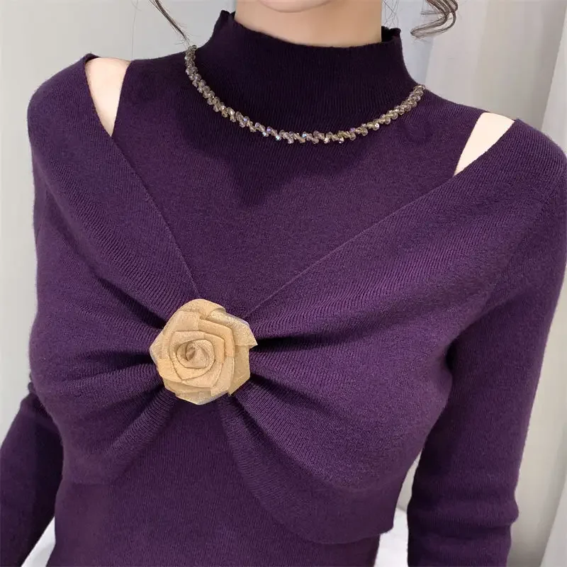 Knit Sweater Design Slim Fit Off Shoulder Western-style Top Base New Sweater Twisted Autumn and Winter Two Piece Knot
Knit Sweater Design Slim Fit Off Shoulder Western-style Top Base New Sweater Twisted Autumn and Winter Two Piece Knot