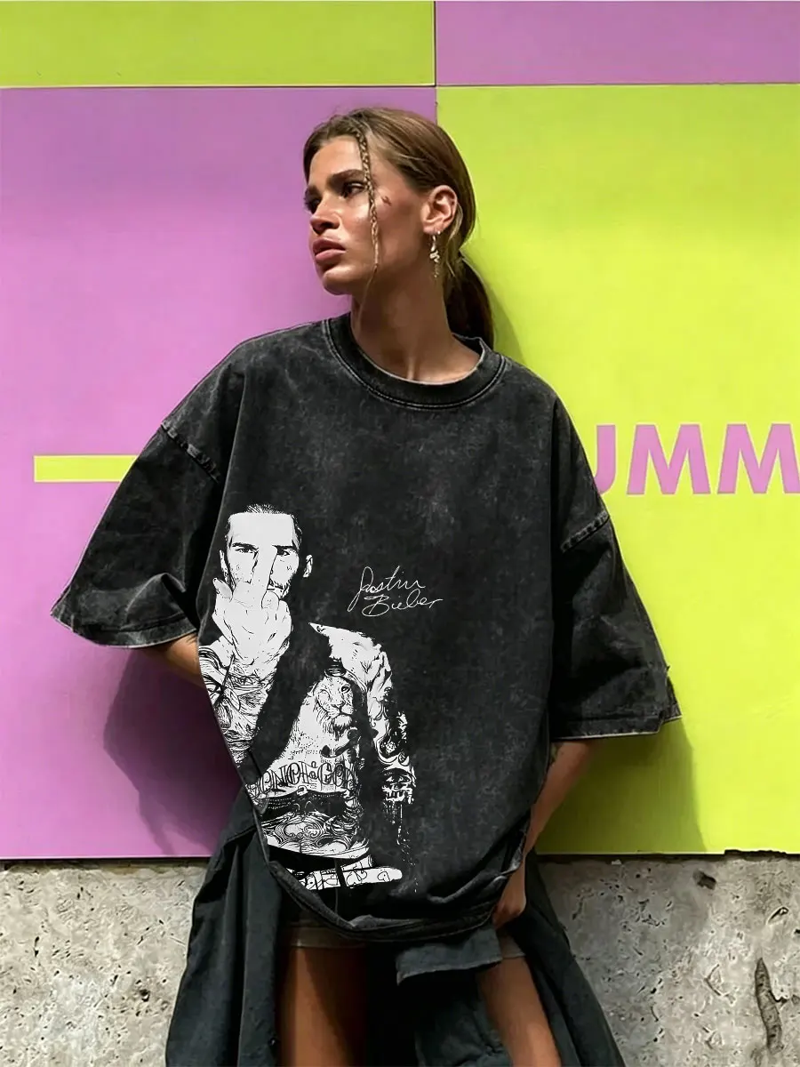 Justin Bieber Middle Finger Vintage Washed T-shirt New Coachella 2026 Merch T-shirts Men's Women Hip Hop Fashion Trend T Shirts
Justin Bieber Middle Finger Vintage Washed T-shirt New Coachella 2026 Merch T-shirts Men's Women Hip Hop Fashion Trend T Shirts