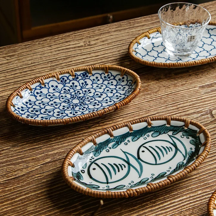 Japanese Tableware Woven Ceramic Dinner Plate Snacks Dried Fruit Table Tea Table Cake Cookies Storage Shooting Props
Japanese Tableware Woven Ceramic Dinner Plate Snacks Dried Fruit Table Tea Table Cake Cookies Storage Shooting Props