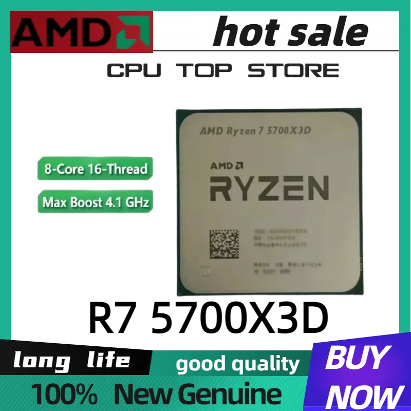 AMD Ryzen 7 5700X3D Bulk CPU 8-Cores 16-Threads for X570 B550 3 GHz Up to 4.1 GHz 105W AM4 CPU DDR4 Ryzen 5000 Series Processor
AMD Ryzen 7 5700X3D Bulk CPU 8-Cores 16-Threads for X570 B550 3 GHz Up to 4.1 GHz 105W AM4 CPU DDR4 Ryzen 5000 Series Processor