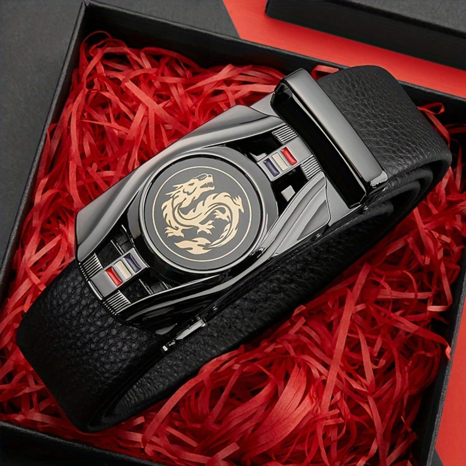 Automatic Business Buckle Mens Belt - Alloy Dragon Pattern Buckle, Top Layer Cowhide, Average Size, Stylish and Durable Accessor
Automatic Business Buckle Mens Belt - Alloy Dragon Pattern Buckle, Top Layer Cowhide, Average Size, Stylish and Durable Accessor