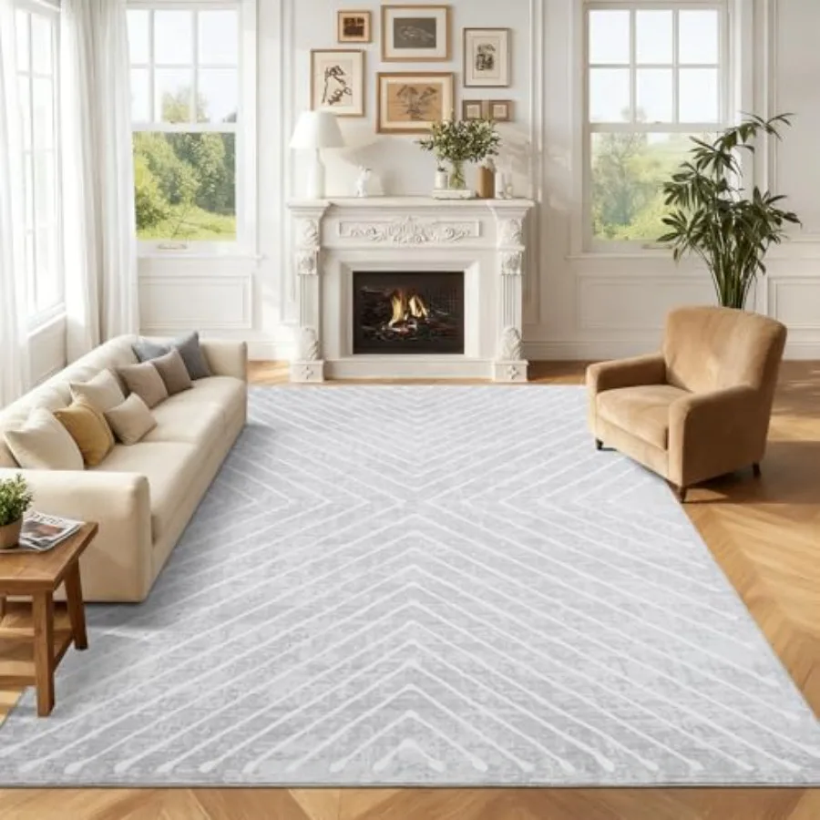Living room 8x10 area rug, grey polypropylene, stain-resistant, non-slip, ultra-soft, contemporary modern accent carpet for hom
Living room 8x10 area rug, grey polypropylene, stain-resistant, non-slip, ultra-soft, contemporary modern accent carpet for hom