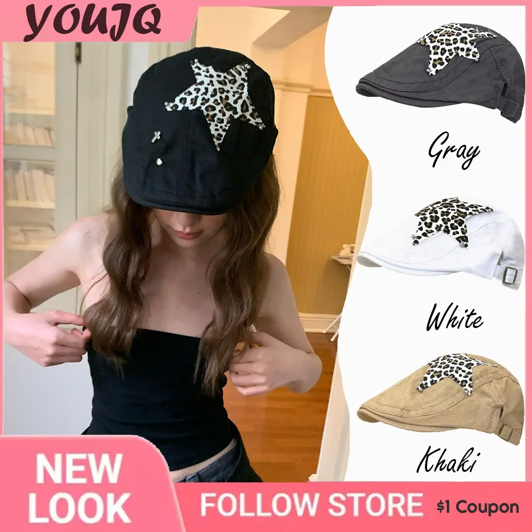 Y2K Leopard Beret Hats For Women Autumn Unisex Star Berets Forward Caps Octagonal Cap Men Ladies Travel Art Painter Caps Gorros
Y2K Leopard Beret Hats For Women Autumn Unisex Star Berets Forward Caps Octagonal Cap Men Ladies Travel Art Painter Caps Gorros