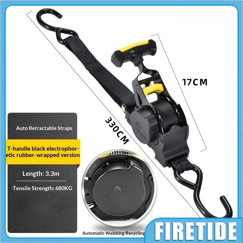 Auto-Retractable Ratchet Straps,3.3m Duty Cargo Tie Down Straps with 680kg Breaking Strength for Motorcycle,Luggage Securing
Auto-Retractable Ratchet Straps,3.3m Duty Cargo Tie Down Straps with 680kg Breaking Strength for Motorcycle,Luggage Securing